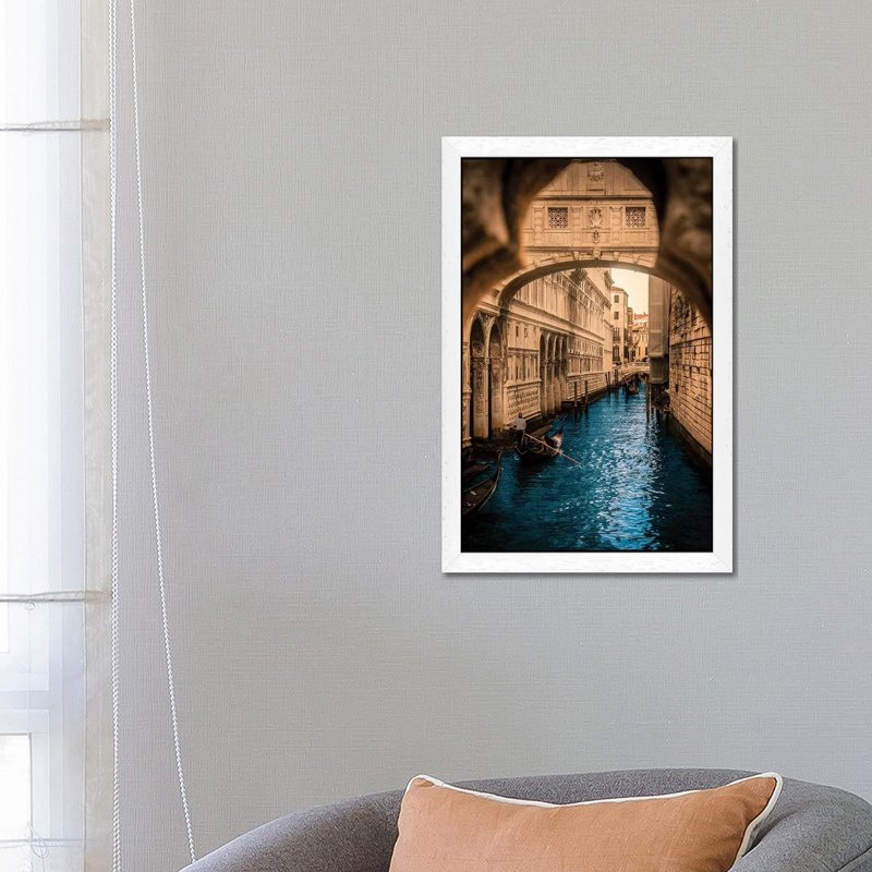 Enzo Romano - Print on Canvas, 66.04 cm H x 45.72 cm W, White Floater Framed