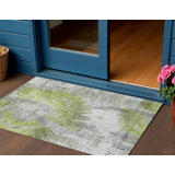 Tapis extérieur lavable abstrait gris et gris anthracite 3 pi x 5 pi