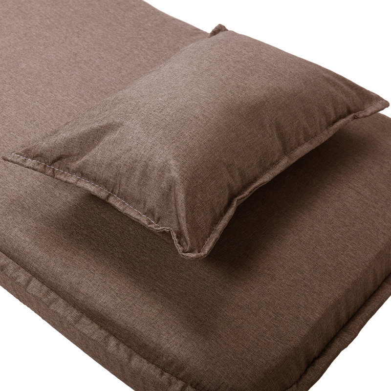 Fauteuil futon simple à dossier serré, Mélange de lin bleu, H 29,9 po x l 30,3 po x P 25,6 po