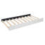 Lit plateforme double tapissier pleine grandeur avec tête de lit à motif brique, avec lit gigogne simple et 2 tiroirs, tissu en lin, beige-1595410459
