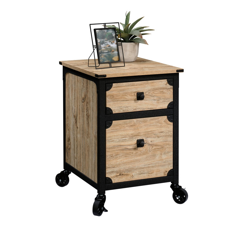 Classeur fonctionnel de bureau beige, classeur fonctionnel pour bureau, glissières de tiroir lisses pour un accès rapide, dossiers suspendus pleine extension de format lettre, mobile avec esthétique industrielle