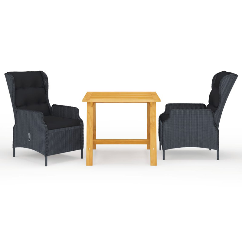 Ensemble bistro 2 personnes McGugn, Gris foncé