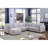 Modern Sofa Penelope 120" Linen Fabric Reversible 7PC Modular Sectional Sofa With Ottoman And Pillows