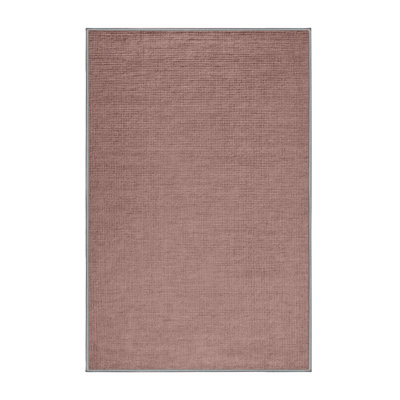 Machine Washable Solid Brown Area Rug