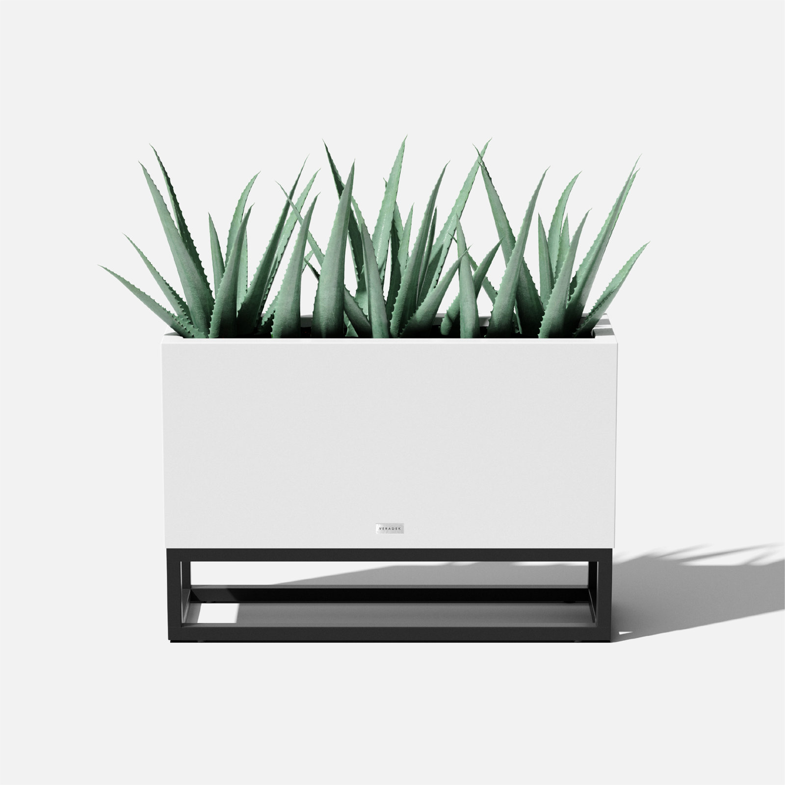 Block Series Elevated Planter, White, 22" H x 10" W x 32" D