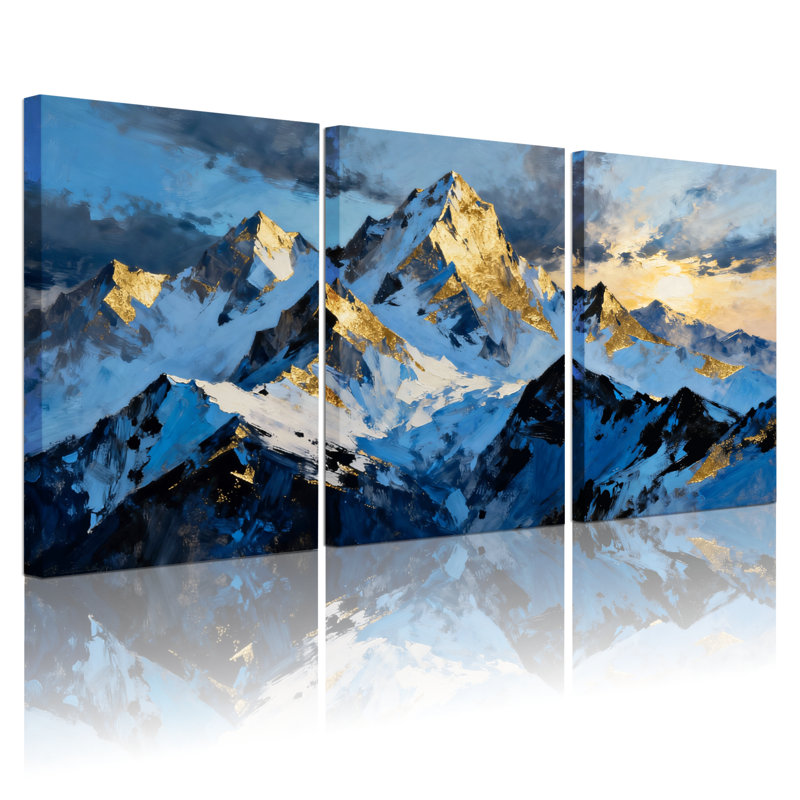 Ensemble de 3 impressions d'art sur toile, H 18 po x l 36 po