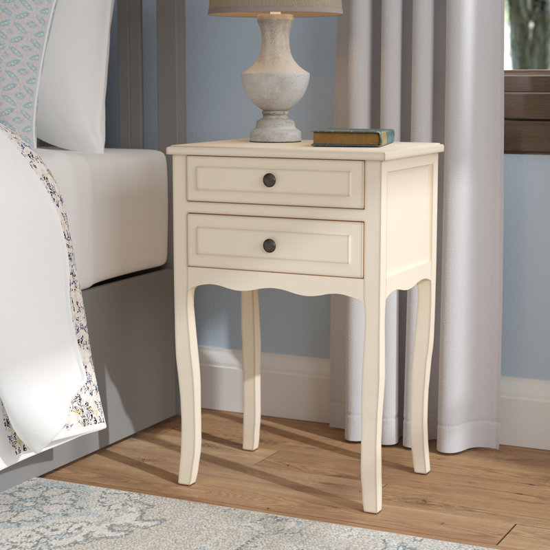 Bhavishya 18'' W Solid Wood Nightstand, Antique White