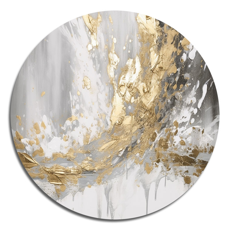 Flynn - Art abstrait rond en métal, H 36 po x l 36 po 