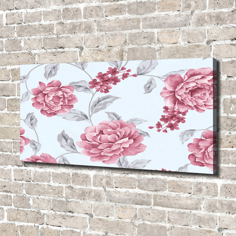 Peonies 1 Piece Wrapped Canvas Wall Art, 70cm H x 140cm W