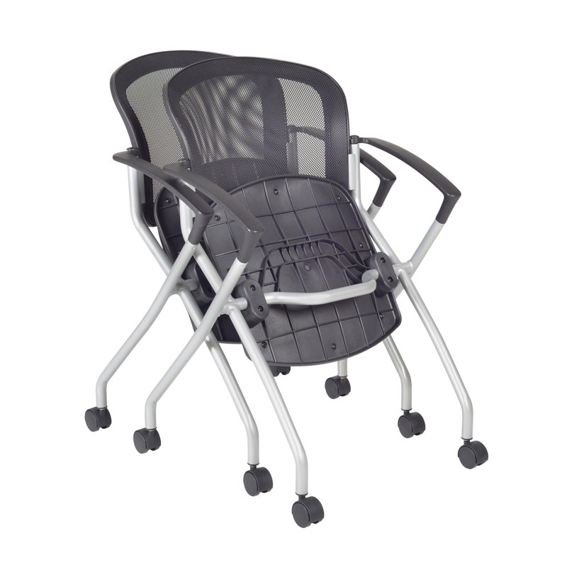 Melessia Rectangle 2 Person Flip Top Training Table Set and Chair Set with Casters, Burgundy, 29" H x 60" L x 33" W