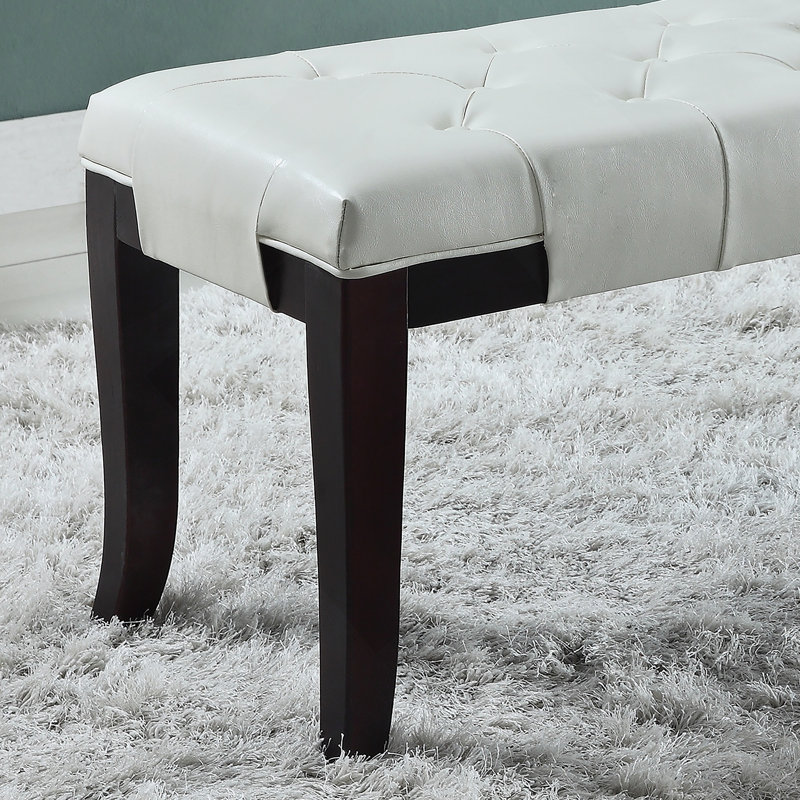 Banc capitonné, similicuir, blanc, Blanc