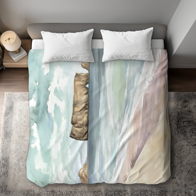 Rocher Percé Coastal Bedroom King Duvet Cover - Neo Mint