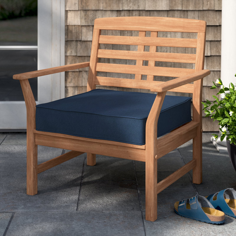 Whelan Indoor/Outdoor Dining Chair Cushion, 5" H x 22.5" W x 22.5" D, Navy