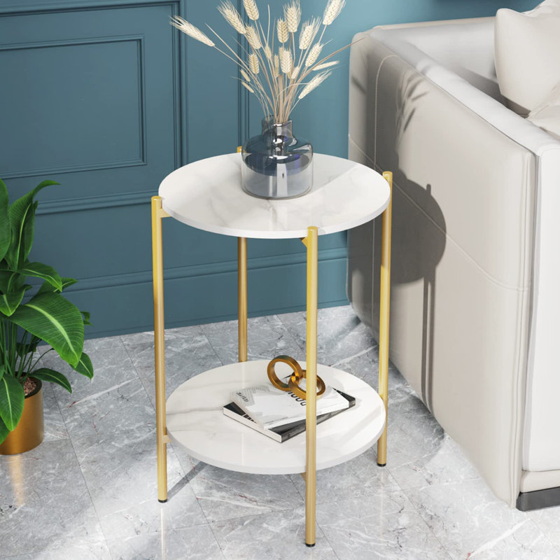 Alber End Table, Gold