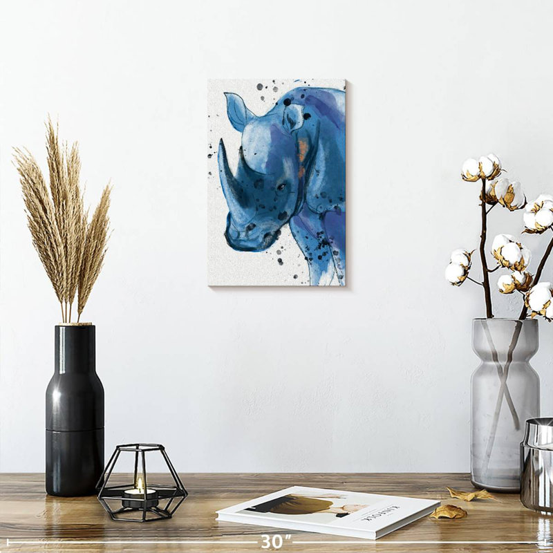 Rhinocéros bleu ronce, H 12 po x l 8 po