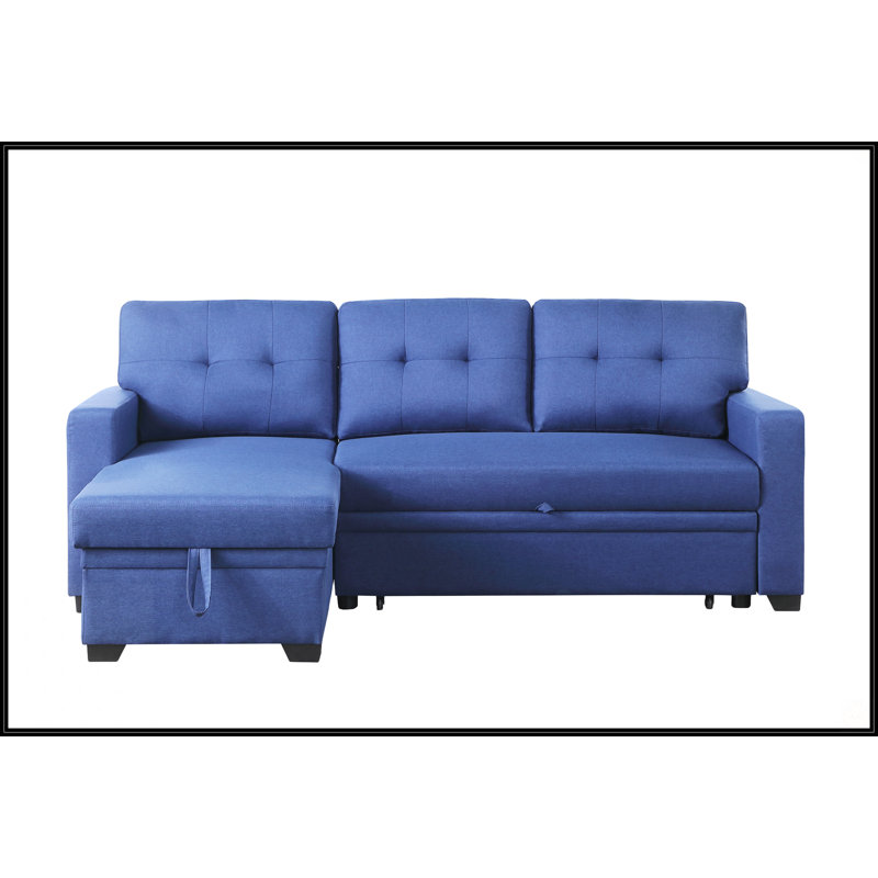 Upholstered Pull Out Sectional Sofa With Chaise