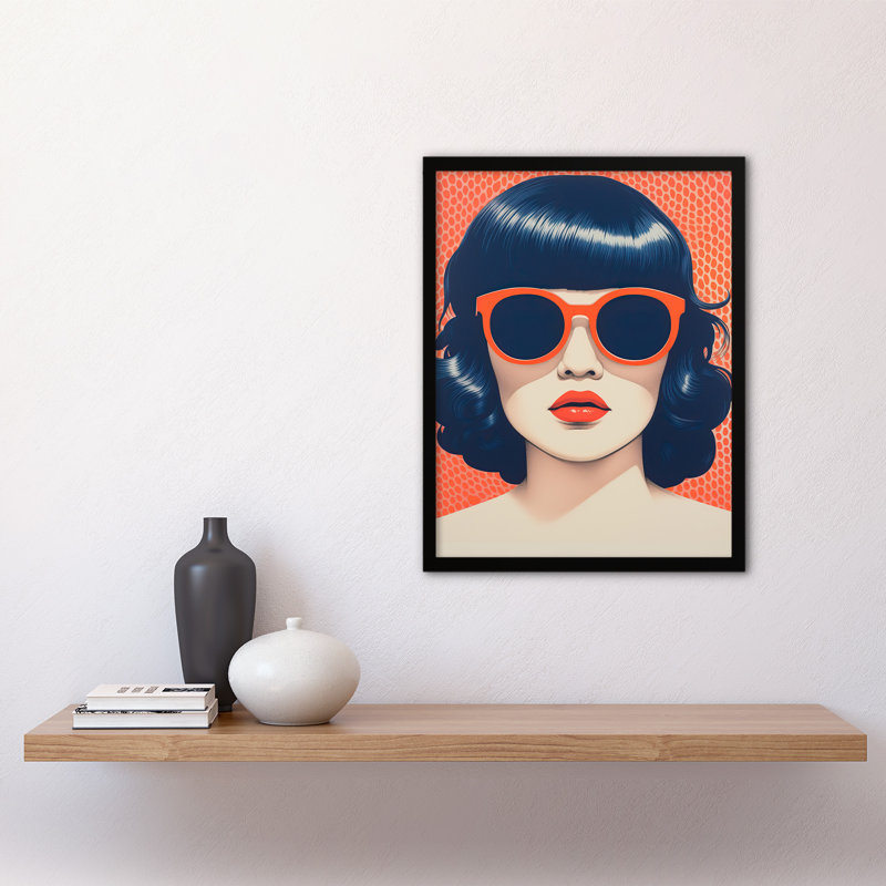 The Futures Too Bright Sofia Francis No 1 Coral On Blue - Single Picture Frame Print