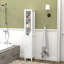 Armoire de rangement pour salle de bain de 66,92 po de hauteur avec tablettes réglables, armoire autoportante mince à 1 porte avec anti-basculement, compartiments ouverts, pour la maison, petits espaces, salle de bain, cuisine, salon, blanc
