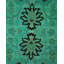 Tapis vert noué à la main de conception unique Chimel
