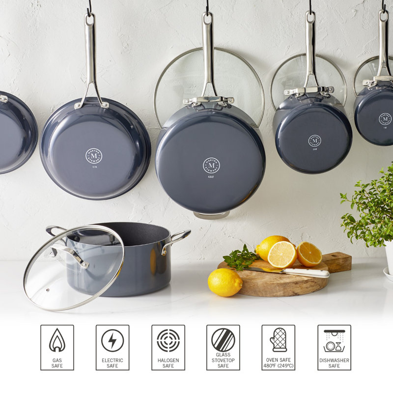 10-Piece Grey Nonstick Aluminum Enamel Cookware Set
