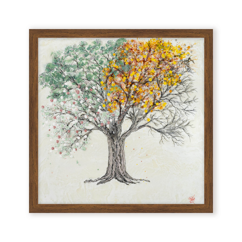 Nature Inspired "Changing Seasons" Canvas Wall Art By , 30" H x 30" W, Brown, Framed Print