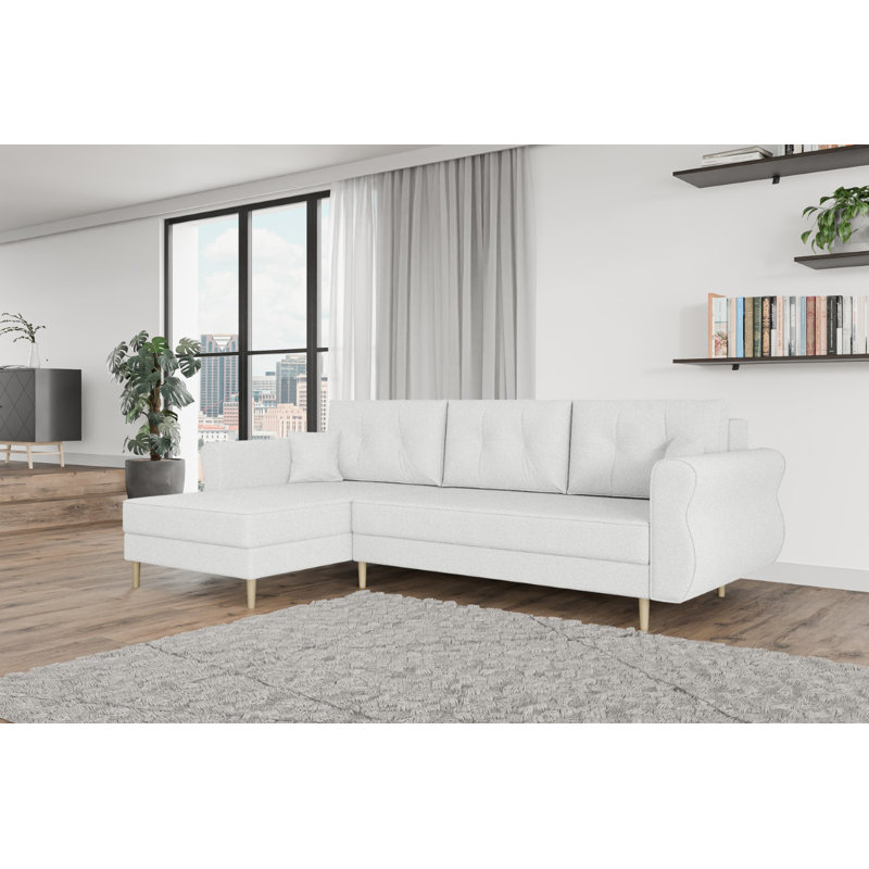 Srah 3 Seater Corner Sofa , White - NowOrNever01