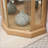 Cabinets, Light Oak Traditional Corner Curio Cabinet with Lights &amp; Adjustable Shelves | Living Room | Anti-Toppling-1412496938