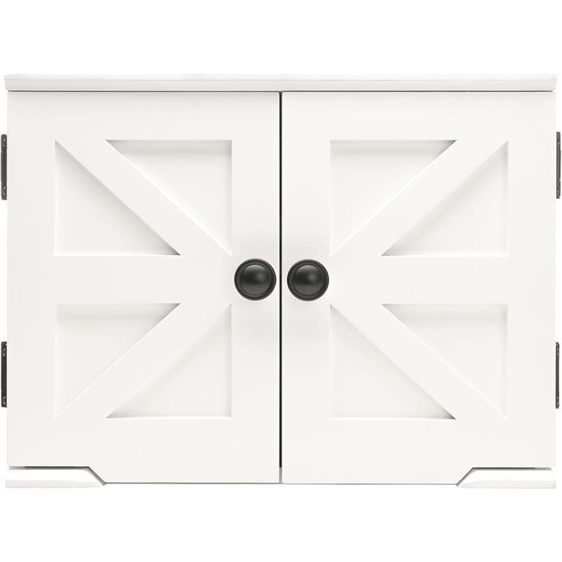 Armoire à épices Barndoor - Blanc - Armoire de rangement murale pour épices et petits articles de cuisine