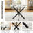 3-Piece Square Dining Set, 36" Tempered Glass Table With Matte Black X-Base And 2 Velvet Dining Chairs With Pull Rings, Modern Kitchen Furniture Set-1824677291