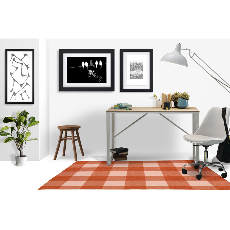Tapis de chaise rectangulaire Chico, L 36 po x L 60 po, Orange brûlé