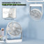 Bring Home Furniture Home Bedroom 8.5" USB Desktop Fan, Rechargeable Wall-Mounted Hanging Fan with LED Light, Speed Adjustable Air Cooler Fan with Hook