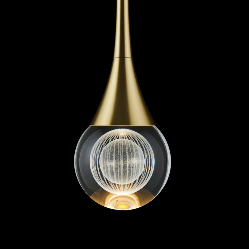 LUNA I 1 - Light LED Single Pendant, Brushed Brass