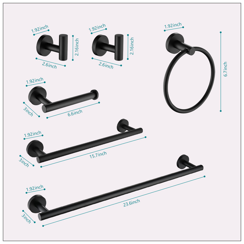 Towel Rack, Matte Black