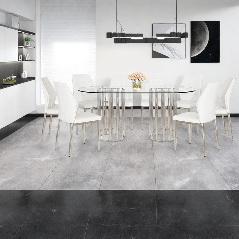 Ensemble de table de salle à manger avec siège (doit inclure à la fois la table et la chaise), Glass Modern Home
