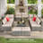 10 - Person Wicker / Rattan Outdoor Sectional Seating Group Storage Table-730907604