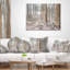 Photographie de forêt dense en hiver - Coussin imprimé forêt-29895149-29895146