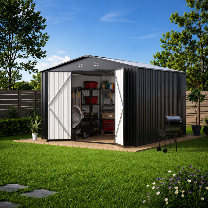 10x10FT Storage Shed, 82.8" H x 120" W x 120" D