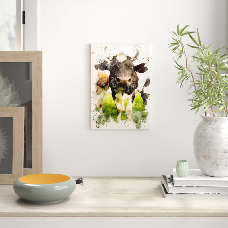 Cows Painting on Canvas - Wrapped Canvas, 50cm H x 35cm W