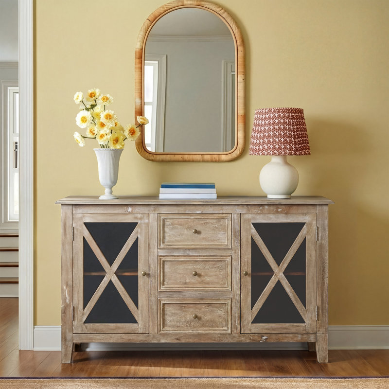 Sidon 65" 3-Drawer Sideboard, Weathered Sand