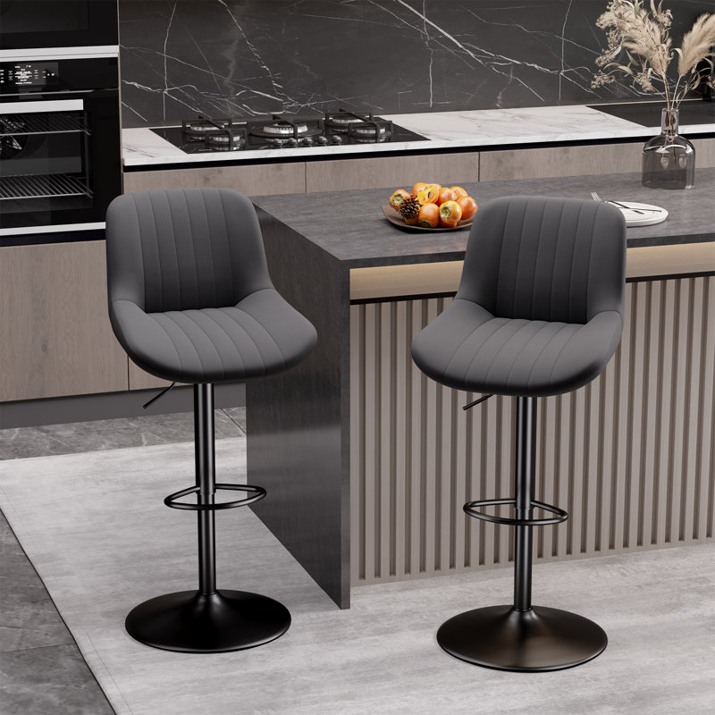 Stylish Swivel Bar Chairs - Elevate Your Countertop Seating, Dark Grey