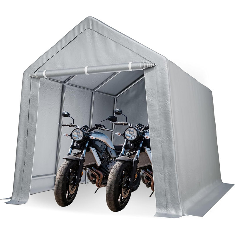 Durable Canopy Carport With Storage Shed - Roll-Up Zipper Door in , 103.92" H x 144" W x 144" D