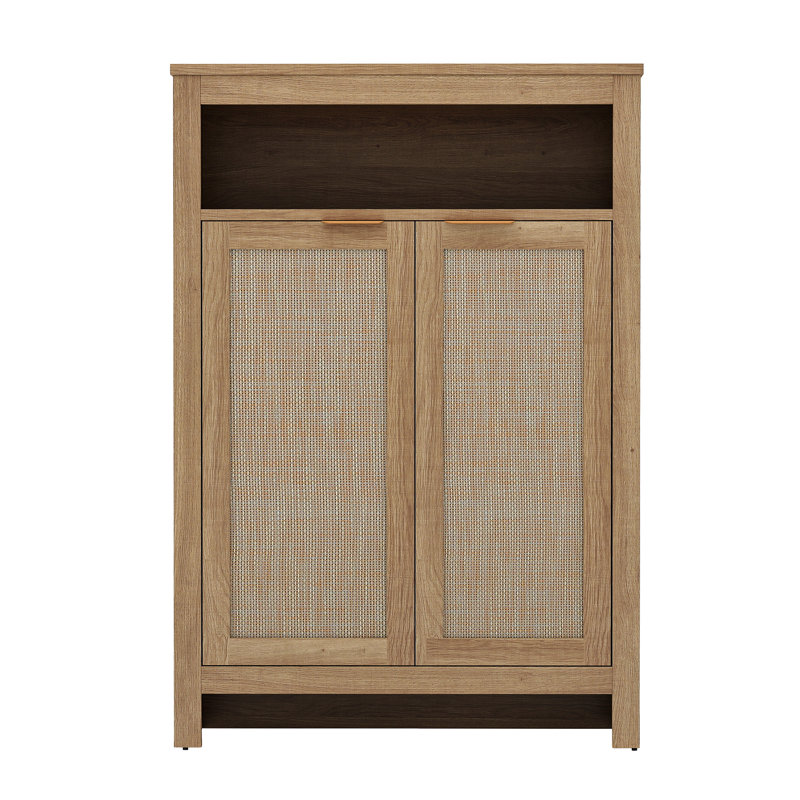 Rattan Shoe Storage, Shoe Organizer With Adjustable Shelves