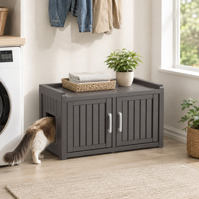Armoire pour chat avec litière 31,97 "toutes saisons à double porte