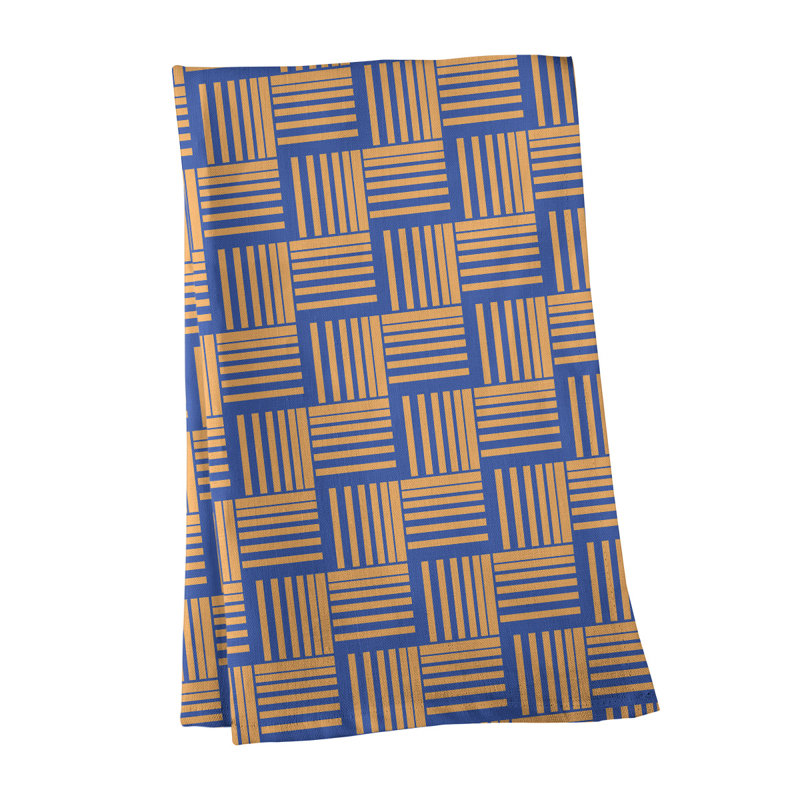 Jaya Tea Towel Kitchen Towel, Blue Lotus/Orange, Poly Twill