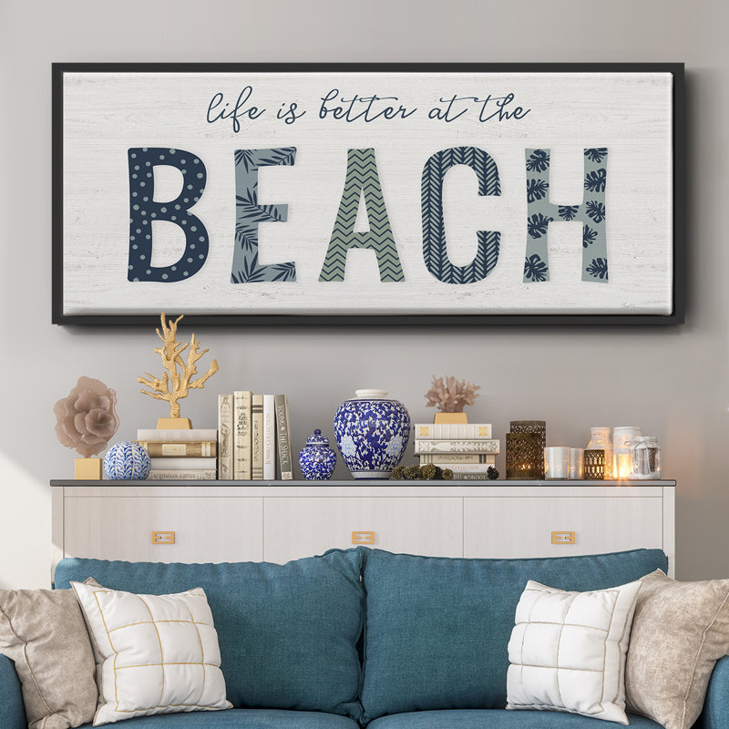 Beach Better - toile encadrée, H 24 po x l 60 po
