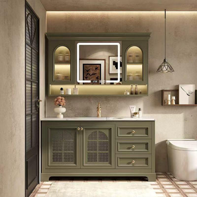 Light luxury retro style bathroom cabinet