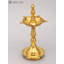 Lampe Puja fabriquée à la main en laiton à cinq mèches, support Diya indien traditionnel de 12,2 po pour décor d'autel, de salle de méditation et de fête
