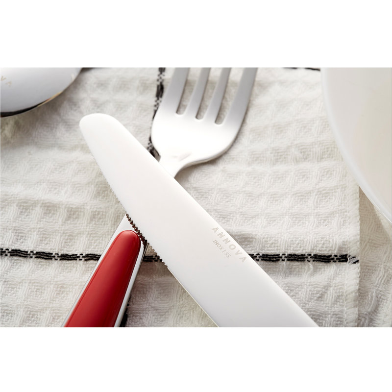 ANNOVA Stainless Steel Flatware Set - Service for 4, Red