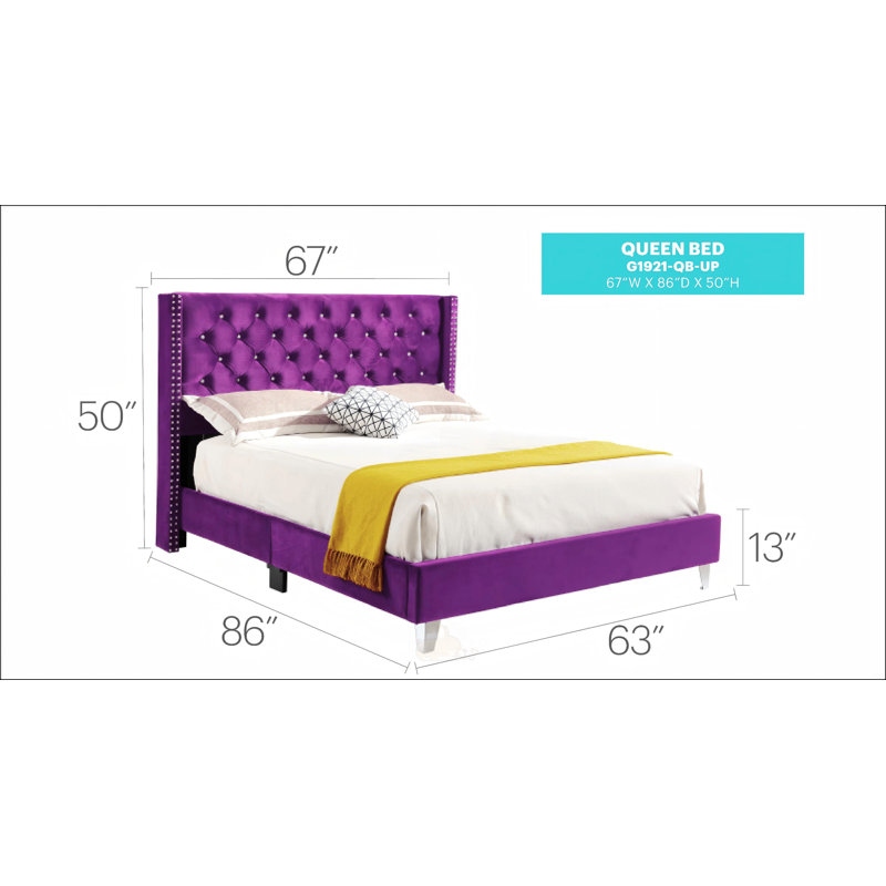 Tranquil Purple Queen Bed With Storage