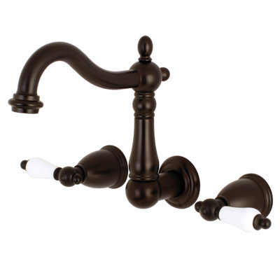 Kingston Brass Heritage Two-Handle 3-Hole Wall Mount Bathroom Faucet